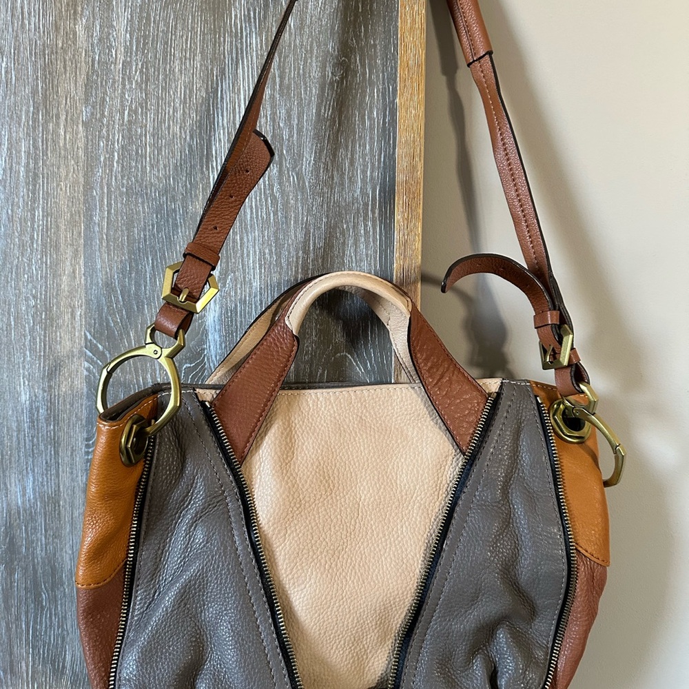 OrYANY Lian Leather Zipper Detail shoulder bag